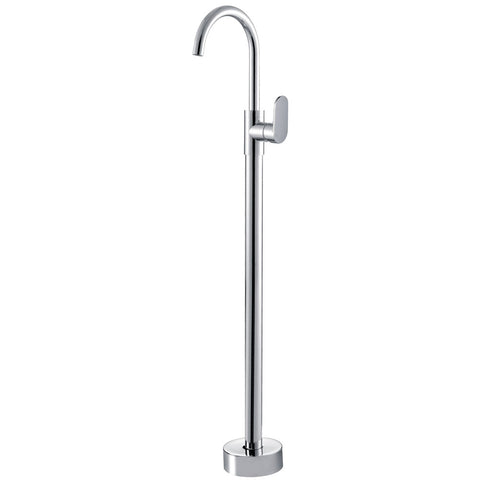Fienza Empire Slim Floor Mounted Basin/Bath Mixer Lead Free Brushed Nickel 221112BN-LF