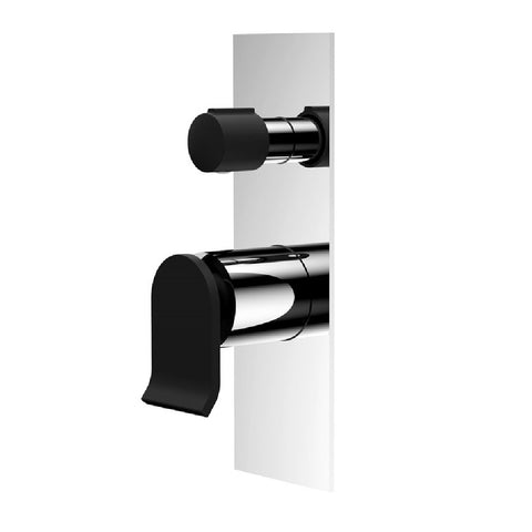 Fienza Lincoln Wall Diverter Mixer Chrome & Black 224102B