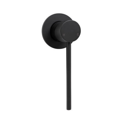 Fienza Hustle Care Wall Mixer Round Plate Matte Black 225101AD