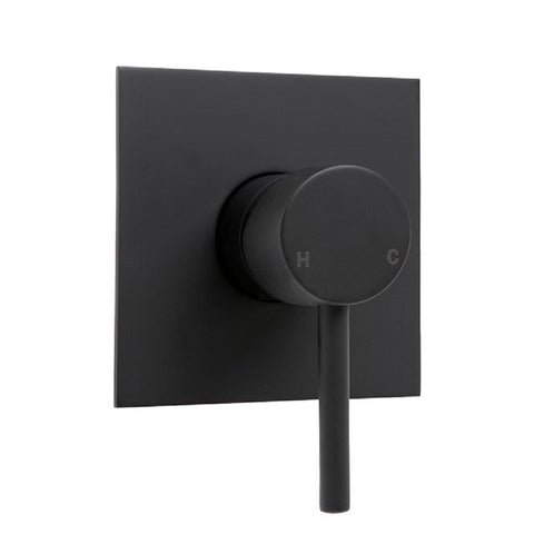 Fienza Hustle Shower Wall Mixer Square Plate 35mm Matte Black 225101B