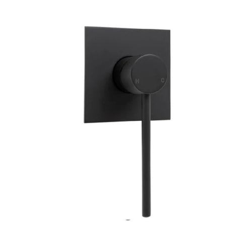 Fienza Hustle Care Wall Mixer Square Plate Matte Black 225101BD