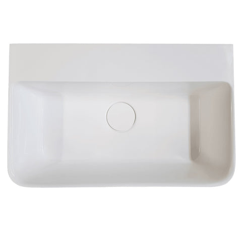 Abey Patinato Basin (Optional 1 Taphole) 550x350mm Above Counter (Inc. Matching Plug) Gloss White 22698P