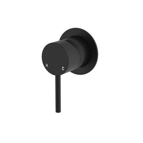 Fienza Kaya Wall Mixer Small Round Plate Lead Free Matte Black 228101B-LF