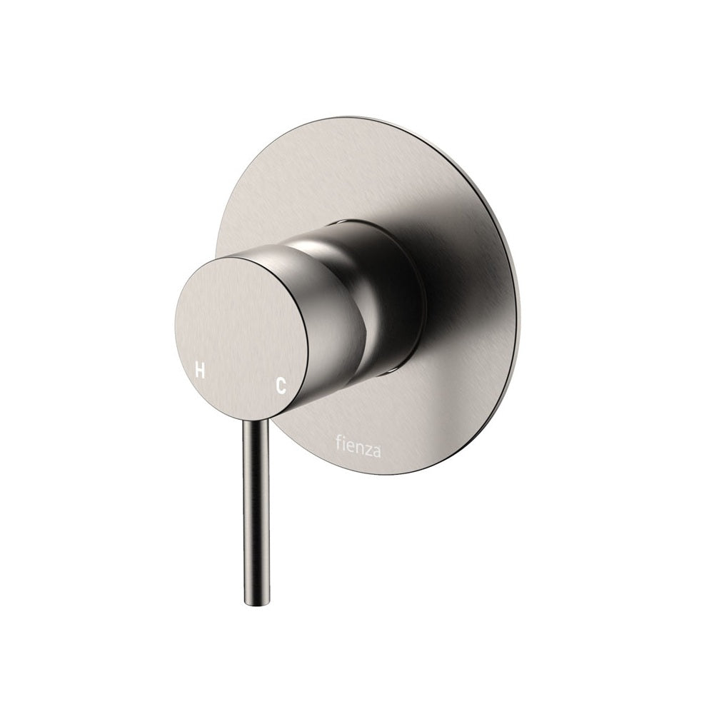 Fienza Kaya Wall Mixer Large Round Plate Lead Free Brushed Nickel 228101BN-3-LF