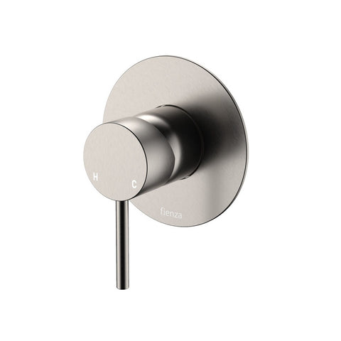 Fienza Kaya Wall Mixer Large Round Plate Lead Free Brushed Nickel 228101BN-3-LF