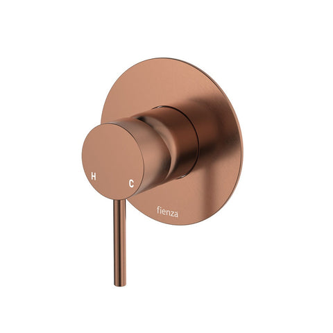 Fienza Kaya Wall Mixer Large Round Plate Lead Free Brushed Copper 228101CO-3-LF