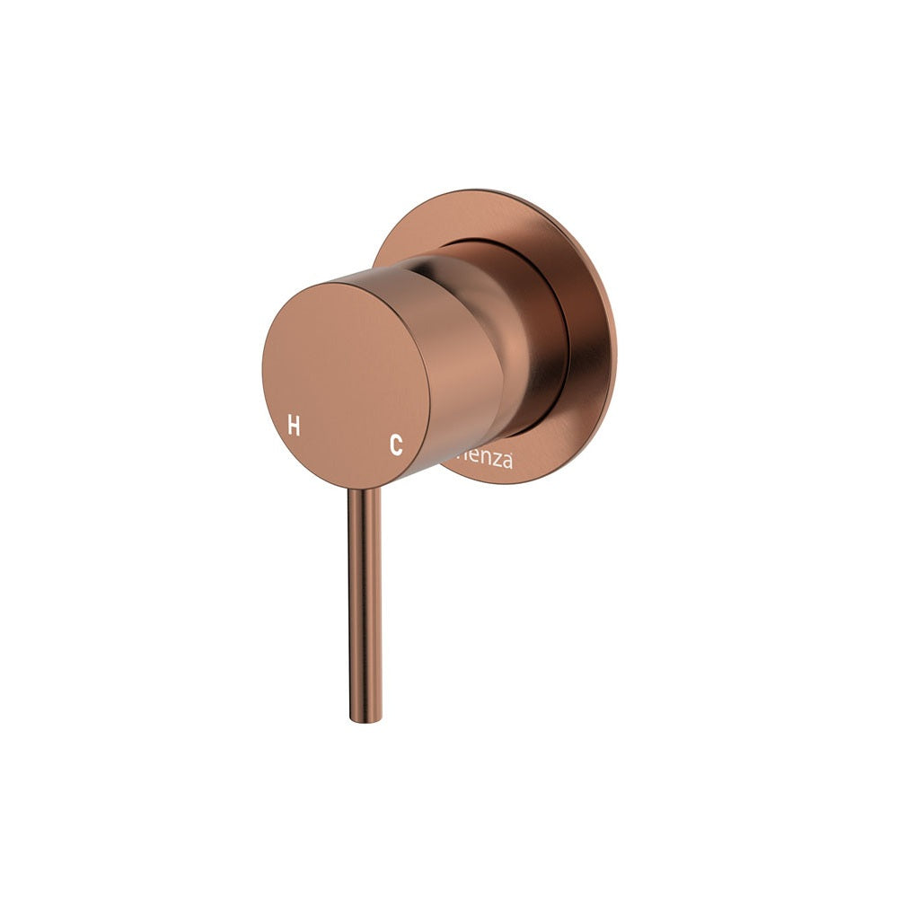 Fienza Kaya Wall Mixer Small Round Plate Lead Free Brushed Copper 228101CO-LF