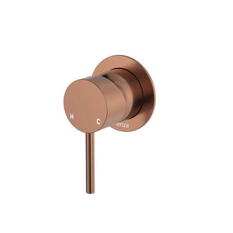 Fienza Kaya Wall Mixer Dress Kit Small Round Plate Brushed Copper D228101CO