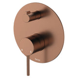 Fienza Kaya Wall Diverter Mixer Large Round Plate Lead Free Brushed Copper 228102CO-LF