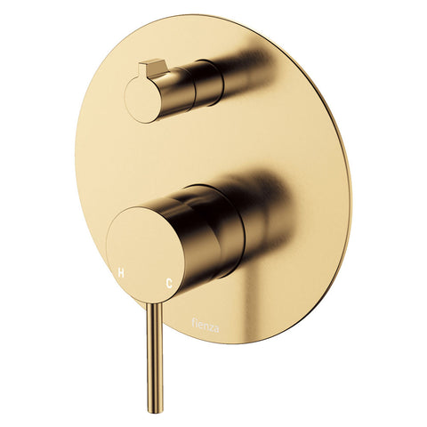 Fienza Kaya Wall Diverter Mixer Large Round Plate Lead Free Urban Brass 228102UB-LF