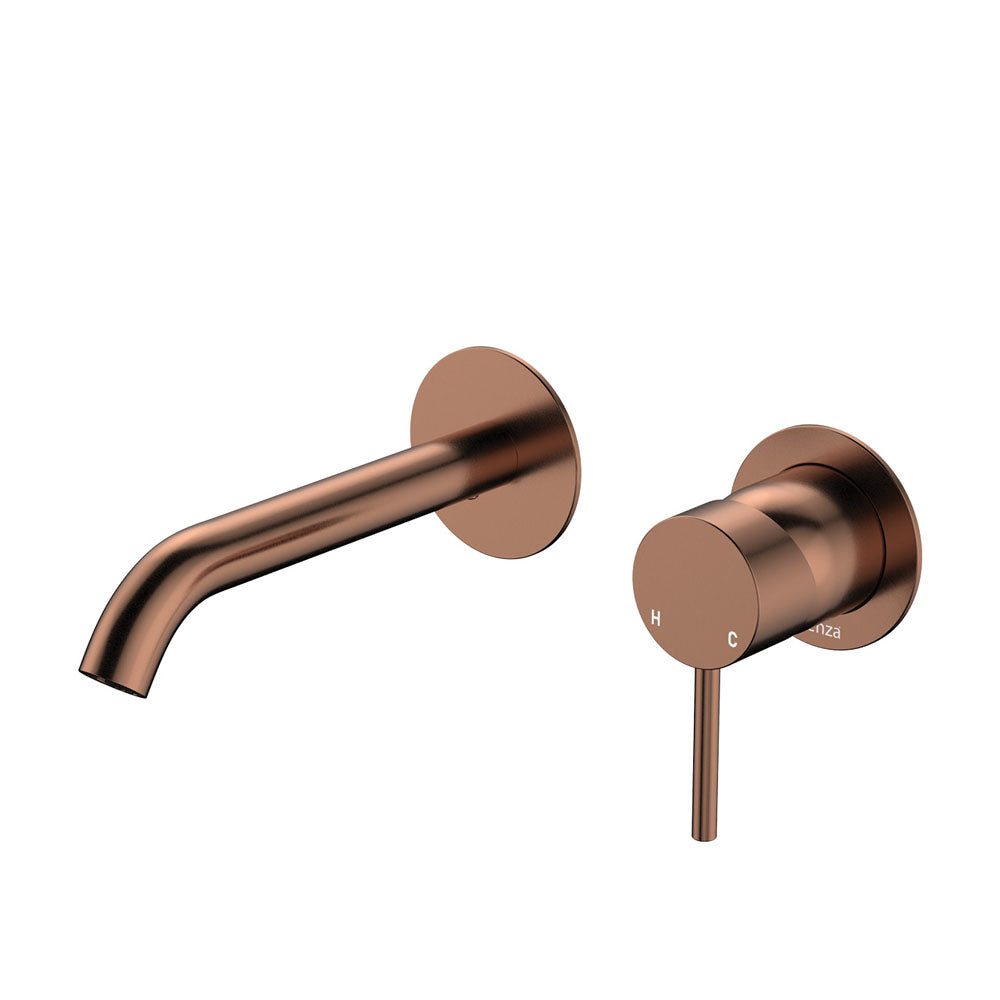 Fienza Kaya Basin/Bath Wall Mixer Dress Kit Set Round Plates 160mm Outlet Lead Free Brushed Copper D228104CO-LF