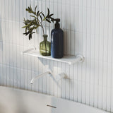 Fienza Kaya Basin/Bath Wall Mixer Set Round Plates 200mm Outlet Lead Free Matte White 228104MW-200-LF