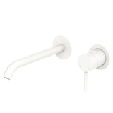 Fienza Kaya Round Basin/Bath Wall Mixer Set 200mm Lead Free Matte White D228104MW-200-LF