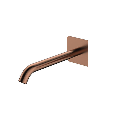 Fienza Kaya Spout Only For Wall Basin Bath Mixer 200mm Outlet Lead Free Brushed Copper 228002CO-LF