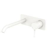 Fienza Kaya Rectangular Basin/Bath Wall Mixer Set 200mm Lead Free Matte White D228106MW-200-LF