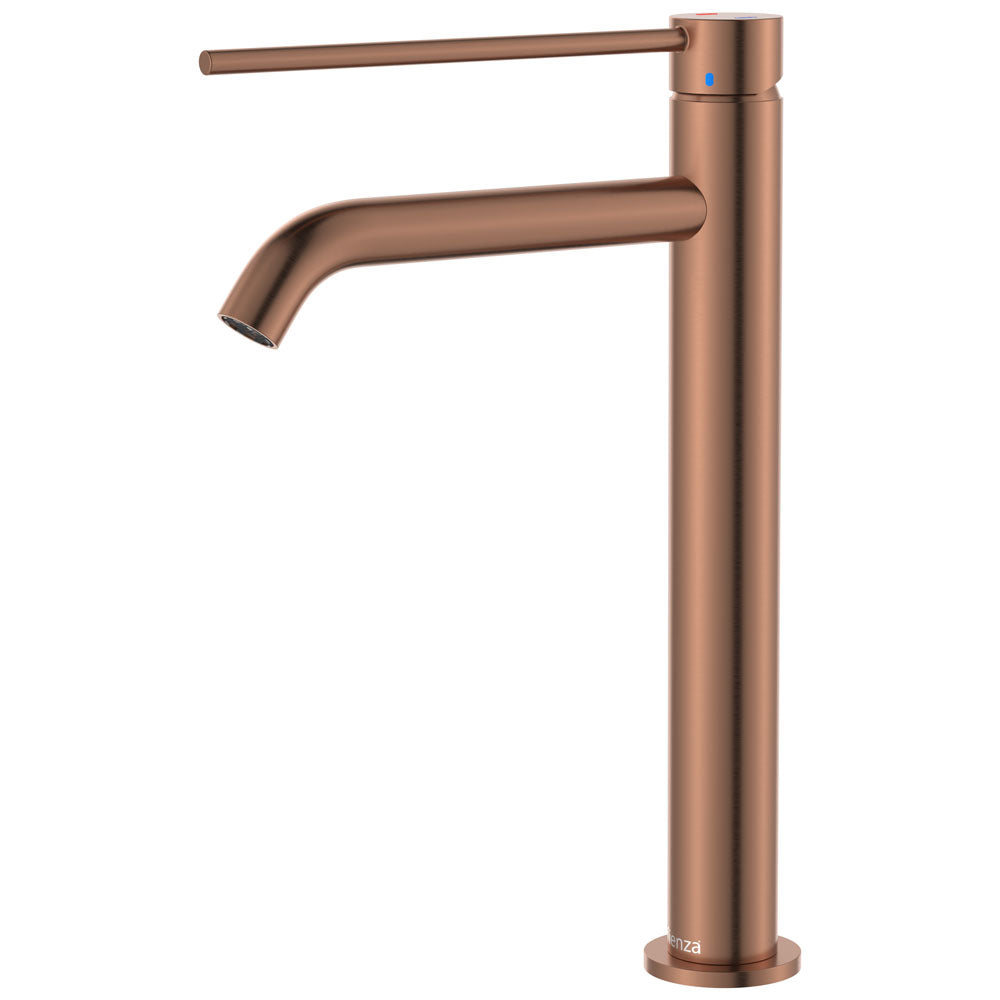 Fienza Kaya Care Tall Basin Mixer Lead Free Brushed Copper 228107DCO-LF
