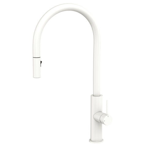 Fienza Kaya Pull Out Sink Mixer Lead Free Matte White 228108MW-LF