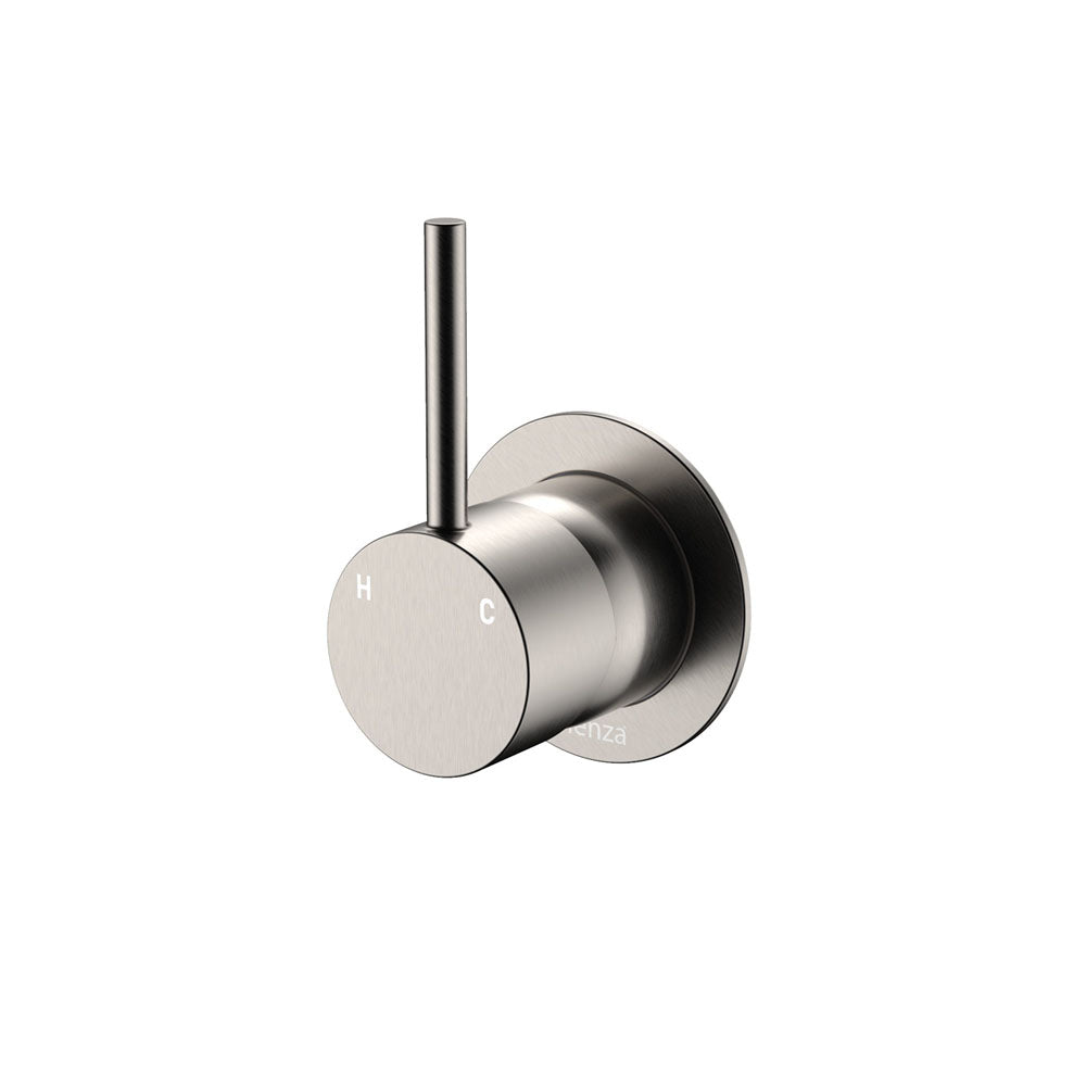 Fienza Kaya Up Wall Mixer Small Round Plate Lead Free Brushed Nickel 228114BN-LF