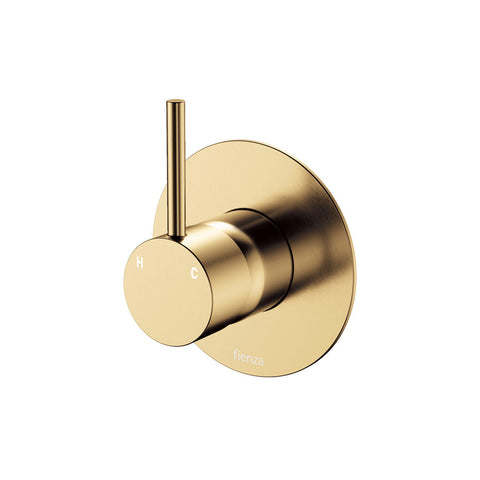 Fienza Kaya Up Wall Mixer Large Round Plate Lead Free Urban Brass 228114UB-3-LF
