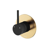 Fienza Kaya Up Wall Mixer Dress Kit Large Round Plate Urban Brass & Matte Black D228114UBB-3