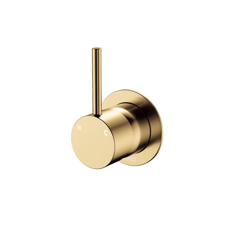 Fienza Kaya Up Wall Mixer Dress Kit Minimal Round Plate Urban Brass D228114UB