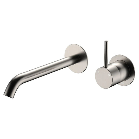 Fienza Kaya Up Basin/Bath Wall Mixer Dress Kit Set Round Plates 160mm Outlet Lead Free Brushed Nickel D228118BN-LF