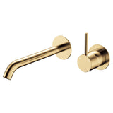 Fienza Kaya Up Basin/Bath Wall Mixer Set Round Plates 160mm Outlet Lead Free Urban Brass 228118UB-LF