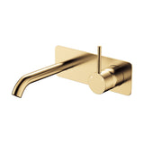 Fienza Kaya Up Basin/Bath Wall Mixer Set Rectangular Plate 160mm Outlet Lead Free Urban Brass 228119UB-LF