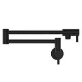 Fienza Kaya Pot Filler Wall Mixer Lead Free Matte Black 228120B-LF