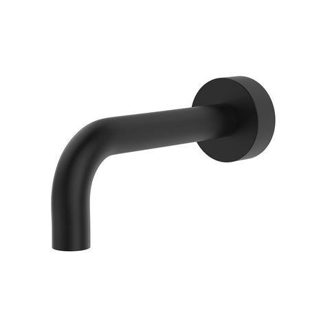 Fienza Kaya Wall Basin/Bath 130mm Outlet Round Plate Lead Free Matte Black 228121B-LF