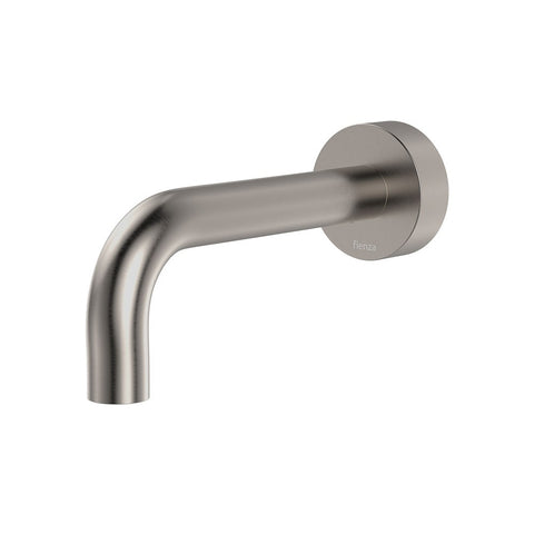 Fienza Kaya Wall Basin/Bath 130mm Outlet Round Plate Lead Free Brushed Nickel 228121BN-LF