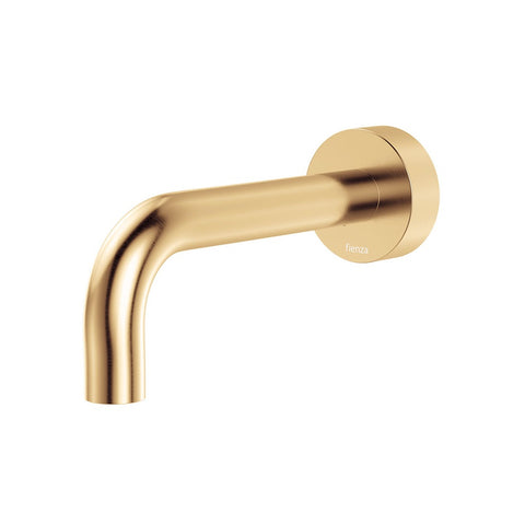 Fienza Kaya Wall Basin/Bath 130mm Outlet Round Plate Lead Free Urban Brass 228121UB-LF