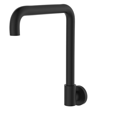 Fienza Kaya Squareline Wall Swivel Outlet Lead Free Matte Black 228122B-LF