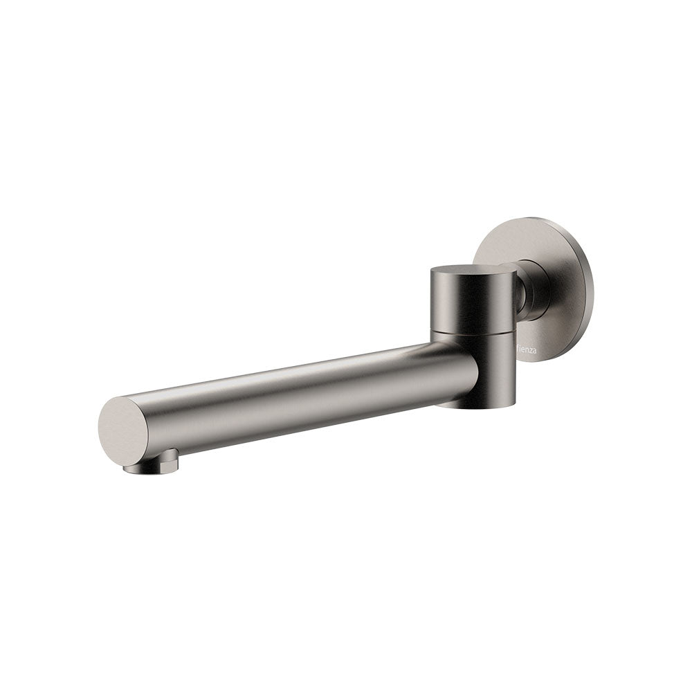 Fienza Kaya Swivel Wall Basin/Bath 230mm Outlet Lead Free Brushed Nickel 228125BN-LF