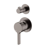 Fienza Sansa Wall Diverter Mixer Round Plate Lead Free Gunmetal 229102GM-4-LF