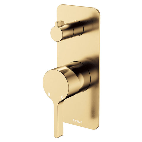 Fienza Sansa Wall Diverter Mixer Rectangular Plate Lead Free Urban Brass 229102UB-2-LF