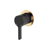 Fienza Sansa Wall Mixer Dress Kit Small Round Plate Urban Brass & Matte Black D229101UBB