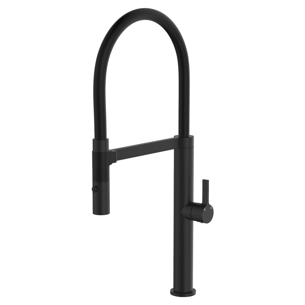 Fienza Sansa Pull Down Sink Mixer Lead Free Matte Black 229109B-LF