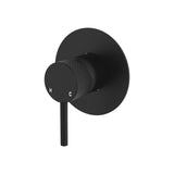 Fienza Axle Wall Mixer Large Round Plate Lead Free Matte Black 231101B-3-LF