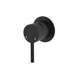 Fienza Axle Wall Mixer Small Round Plate Lead Free Matte Black 231101B-LF