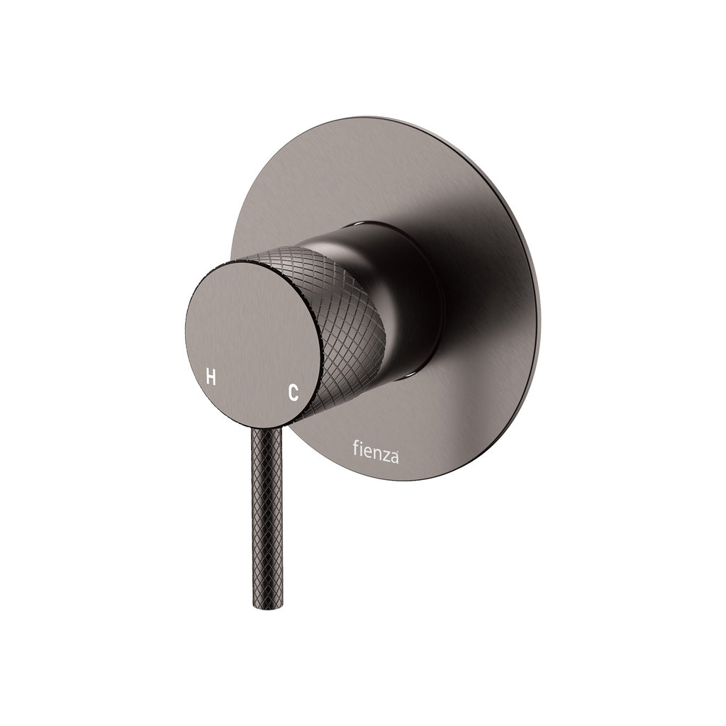 Fienza Axle Wall Mixer Large Round Plate Lead Free Gunmetal 231101GM-3-LF