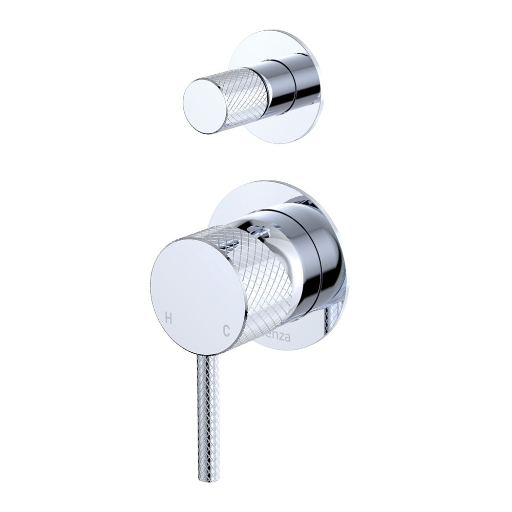 Fienza Axle Wall Diverter Mixer Small Round Plates Lead Free Chrome 231102-4-LF