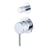 Fienza Axle Wall Diverter Mixer Small Round Plates Lead Free Chrome 231102-4-LF
