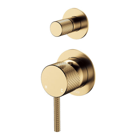 Fienza Axle Wall Diverter Mixer Dress Kit Small Round Plate Urban Brass D231102UB-4