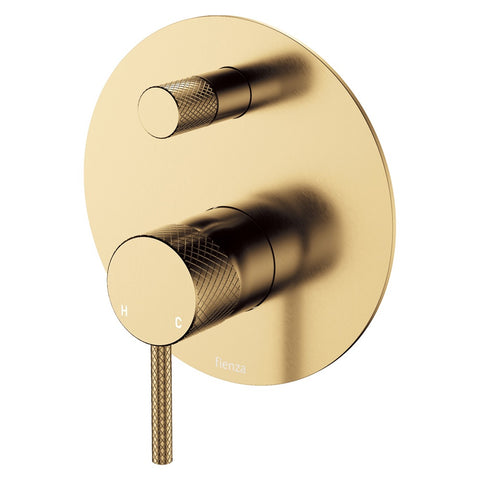 Fienza Axle Wall Diverter Mixer Large Round Plate Lead Free Urban Brass 231102UB-LF