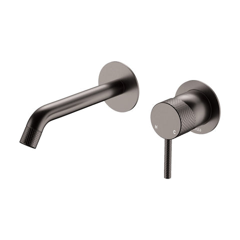 Fienza Axle Basin/Bath Wall Mixer Dress Kit 160mm Outlet Round Plate Gunmetal D231104GM