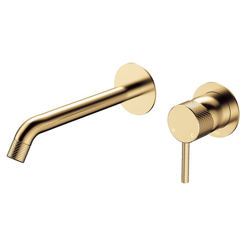 Fienza Axle Basin/Bath Wall Mixer Dress Kit 200mm Outlet Round Plate Urban Brass D231104UB-200