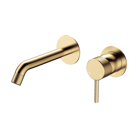 Fienza Axle Basin/Bath Wall Mixer Dress Kit 160mm Outlet Round Plate Urban Brass D231104UB