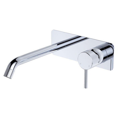 Fienza Axle Basin/Bath Wall Mixer Dress Kit 200mm Outlet Soft Square Plate Chrome D231106-200