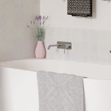 Fienza Axle Basin/Bath Wall Mixer Set Square Plate 200mm Outlet Lead Free Brushed Nickel 231106BN-200-LF